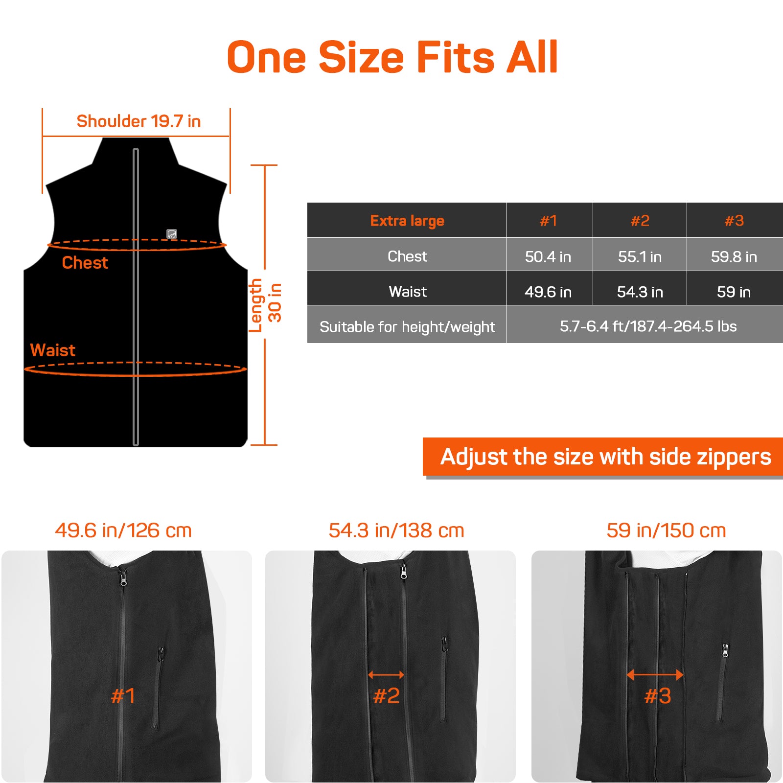 Electric Unisex Heated Fleece Vest