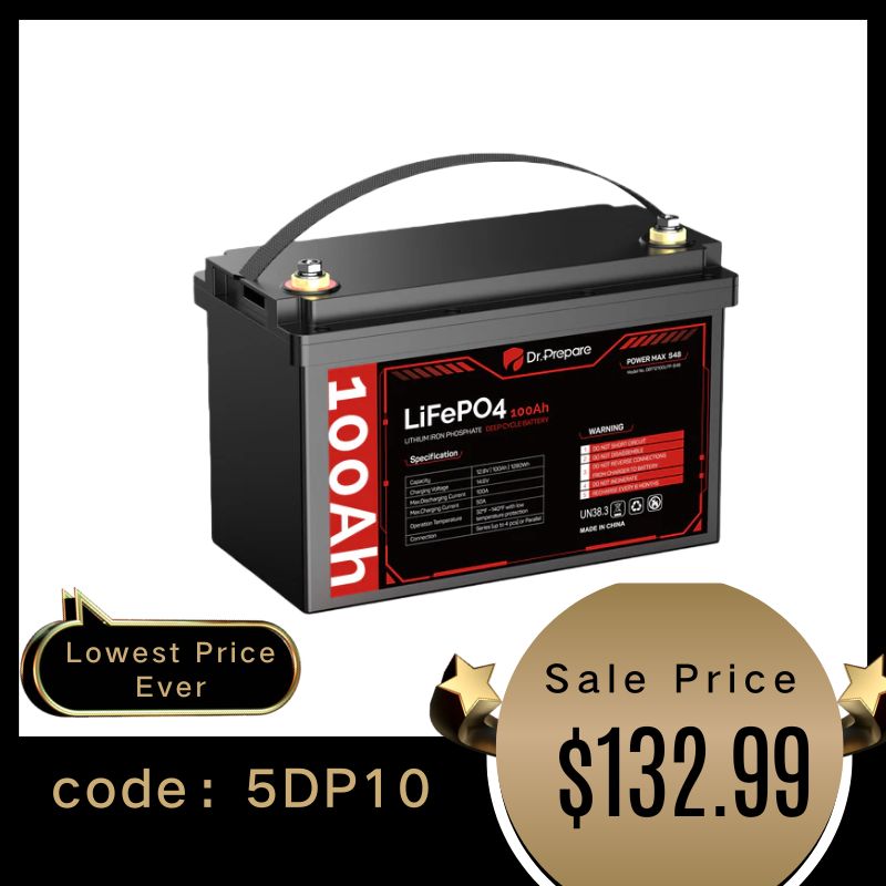 12V 100Ah LiFePO4 Lithium Battery - Connect In Series [10-Year Warranty]