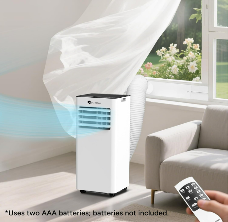 DR.PREPARE Replace Portable Air Conditioner Remote Control for 8000 BTU, 10000 BTU, Not Applicable to 14000 BTU (Batteries Not Included)