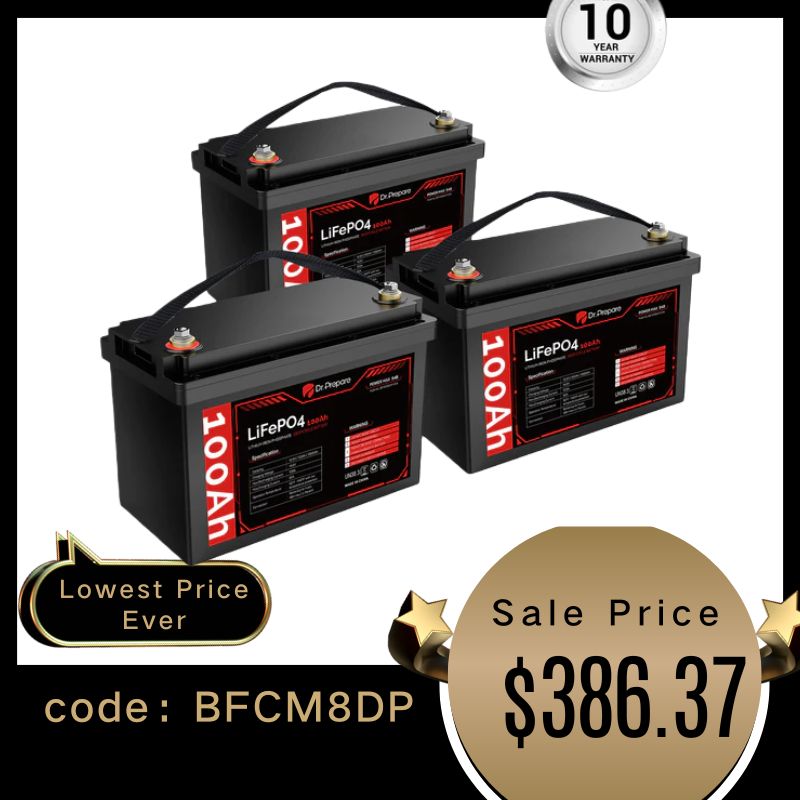Multiple Packs 12V 100Ah LiFePO4 Lithium Battery - Connect In Series [10-Year Warranty]