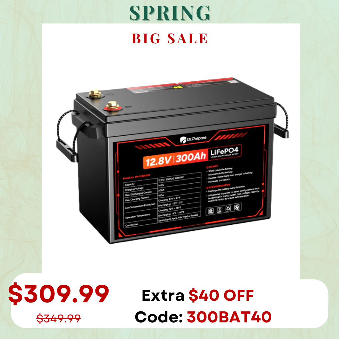 12V 300Ah LiFePO4 Lithium Battery  - Compact Size (10 Year Warranty)