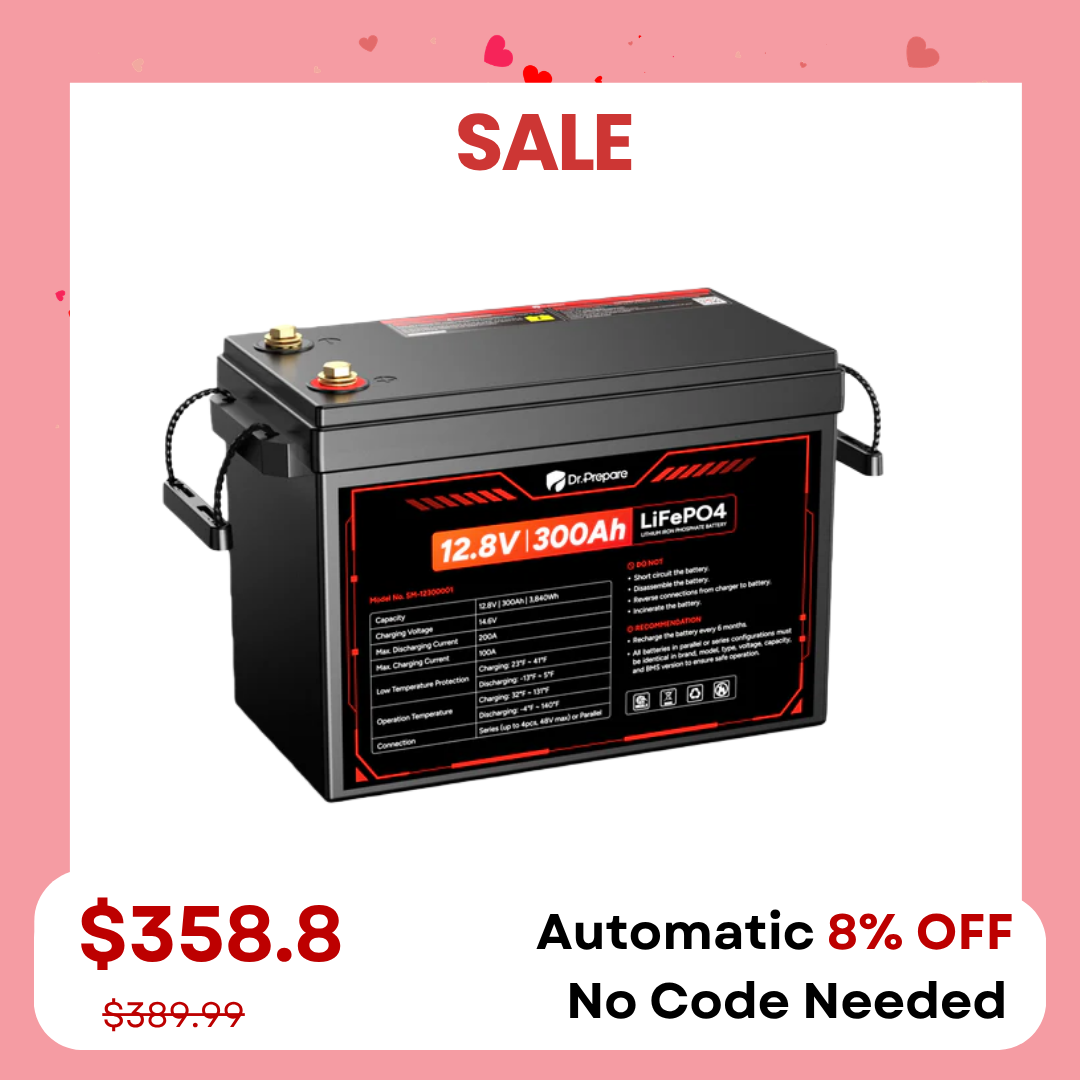 12V 300Ah LiFePO4 Lithium Battery  - Compact Size (10 Year Warranty)