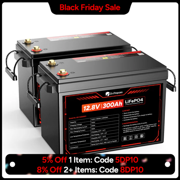 12V 300Ah LiFePO4 Lithium Battery  - Compact Size (10 Year Warranty)