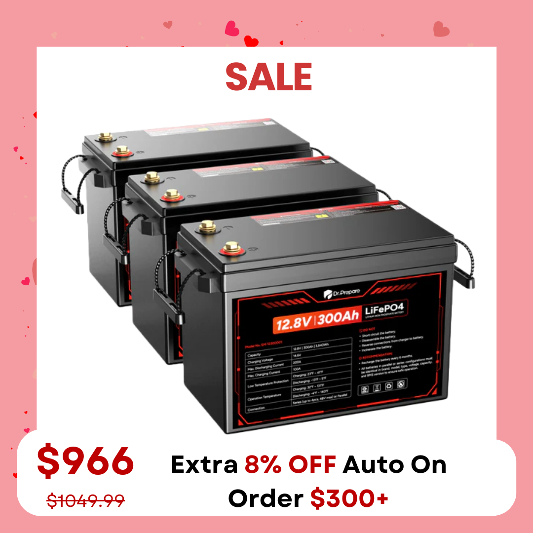 12V 300Ah LiFePO4 Lithium Battery  - Compact Size (10 Year Warranty)