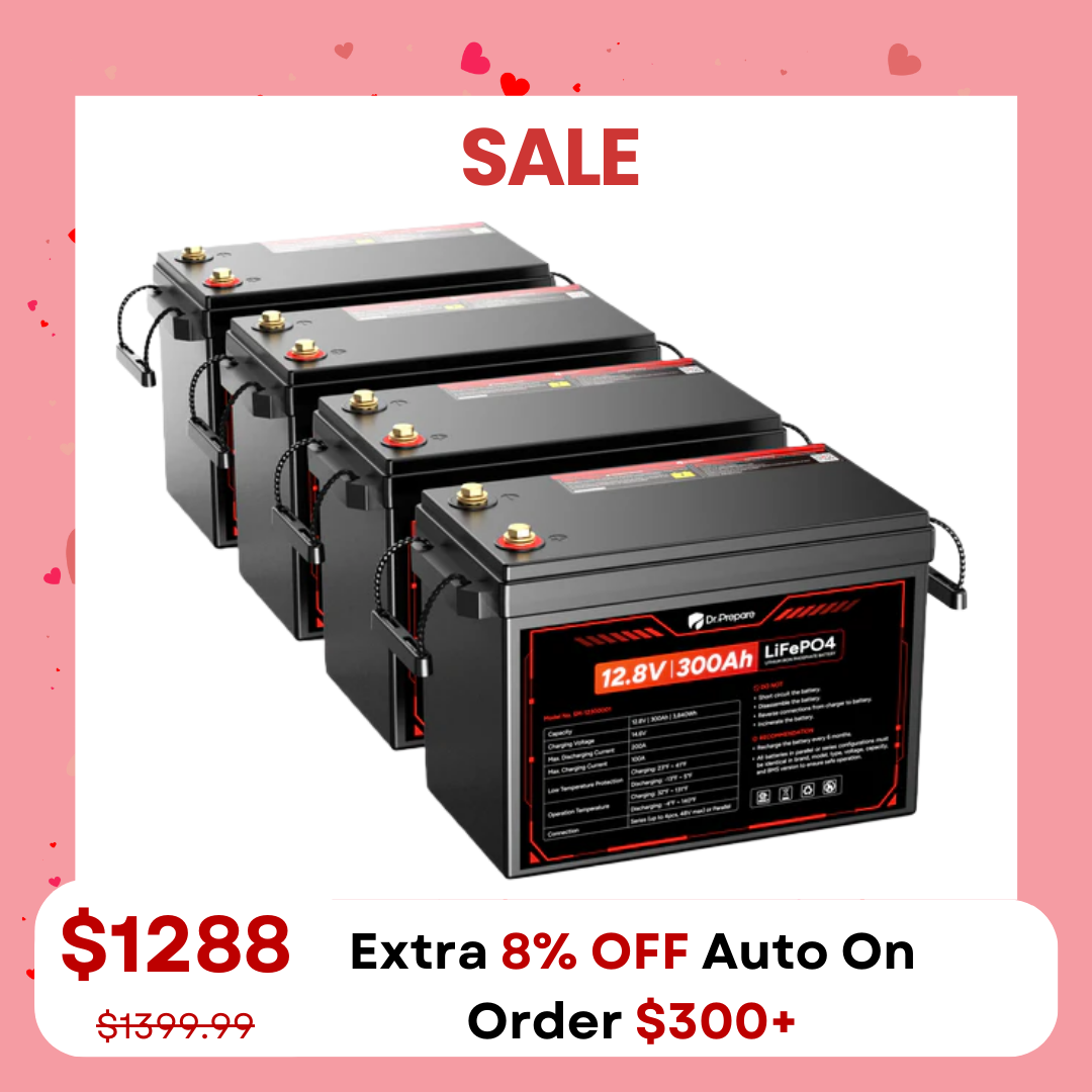 12V 300Ah LiFePO4 Lithium Battery  - Compact Size (10 Year Warranty)