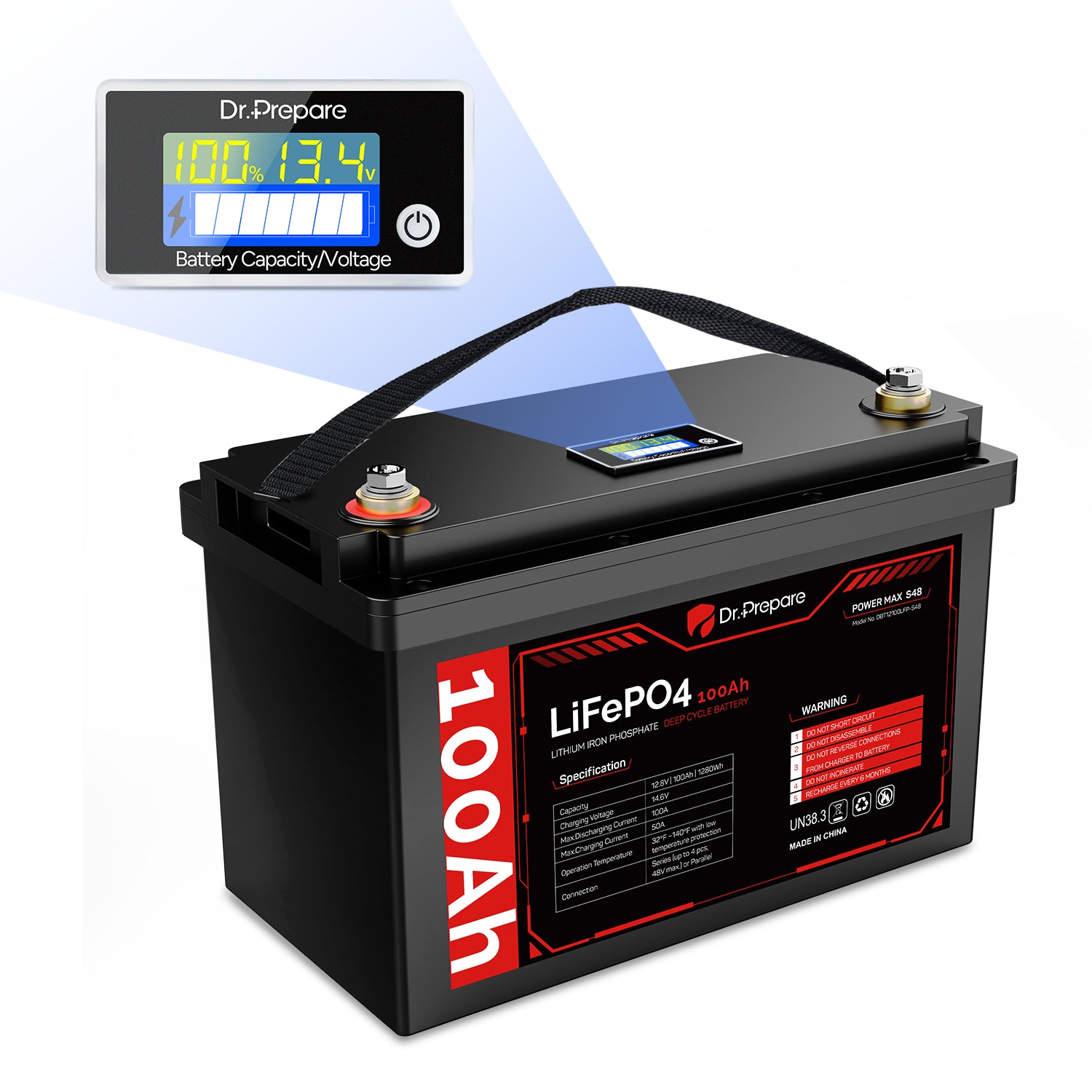 Multiple Packs 12V 100Ah LiFePO4 Lithium Battery - Connect In Series [10-Year Warranty]