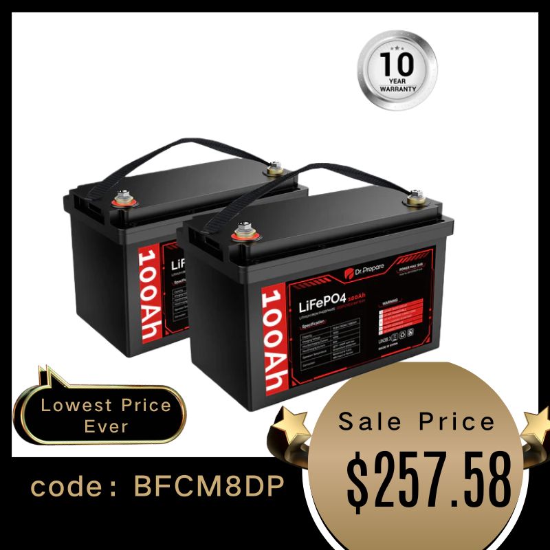 Multiple Packs 12V 100Ah LiFePO4 Lithium Battery - Connect In Series [10-Year Warranty]