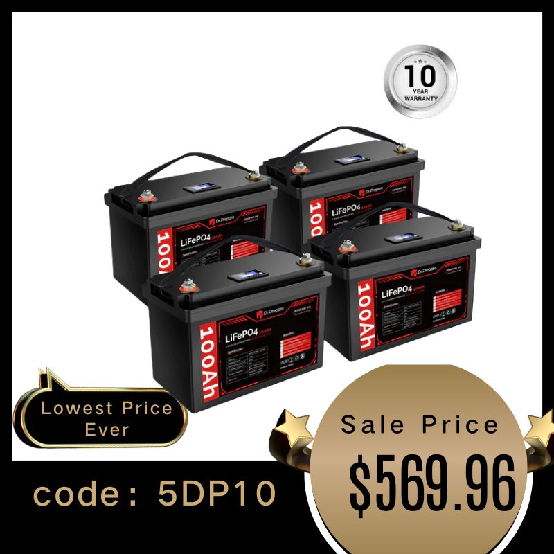 Multiple Packs 12V 100Ah LiFePO4 Lithium Battery with LED Screen - Connect In Series [10-Year Warranty]