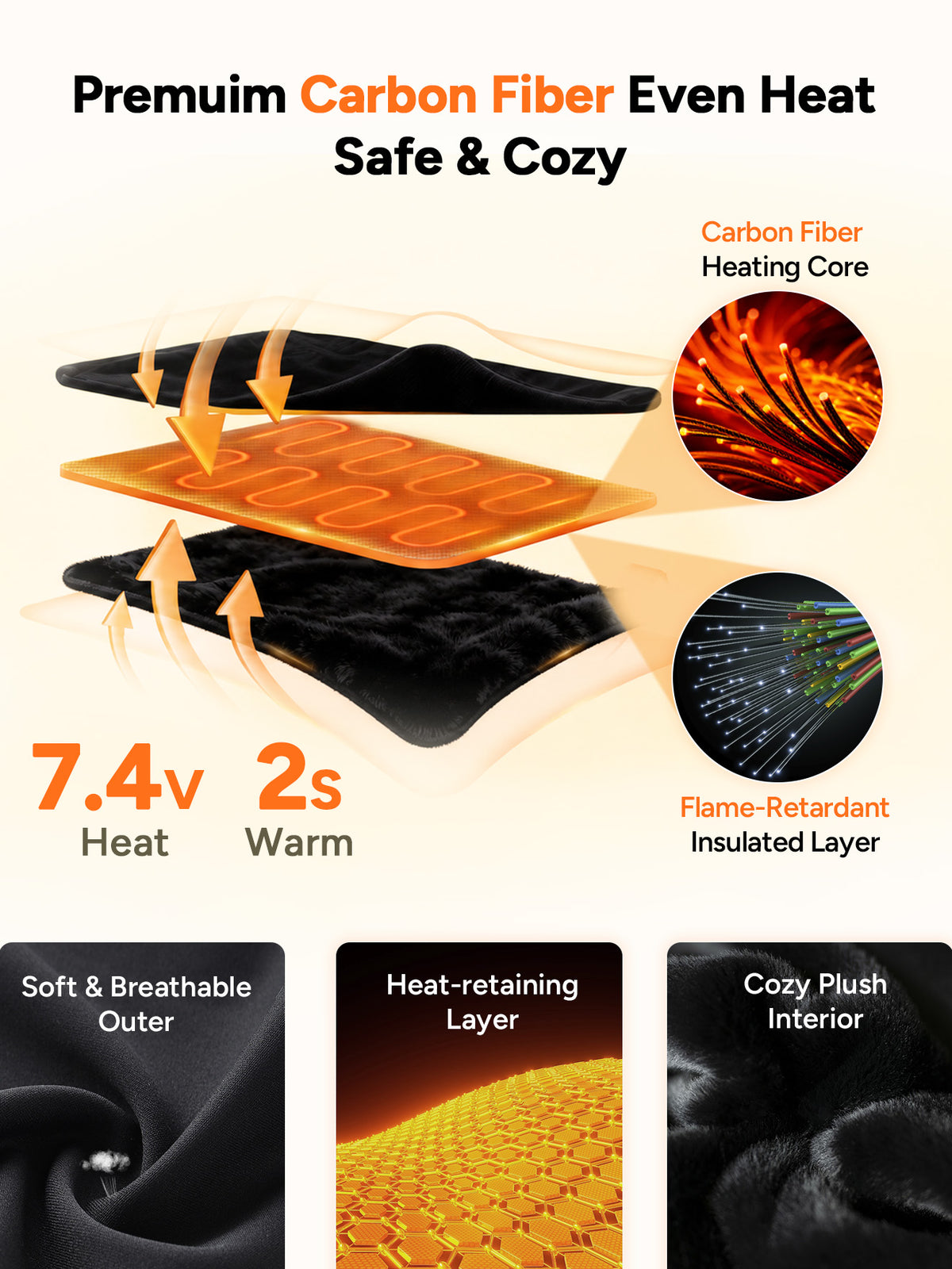 2026 New Upgrade Unisex Heated Hoodie with 16000mAh Power Bank - Black S-2XL