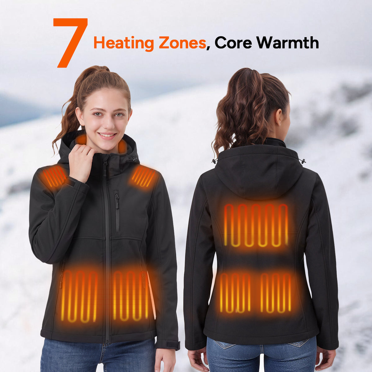 DR. PREPARE Women's Heated Waterproof Jackets with 16000mAh Power Bank