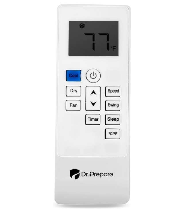 DR.PREPARE Replace Portable Air Conditioner Remote Control for 14000 BTU (Batteries Not Included)