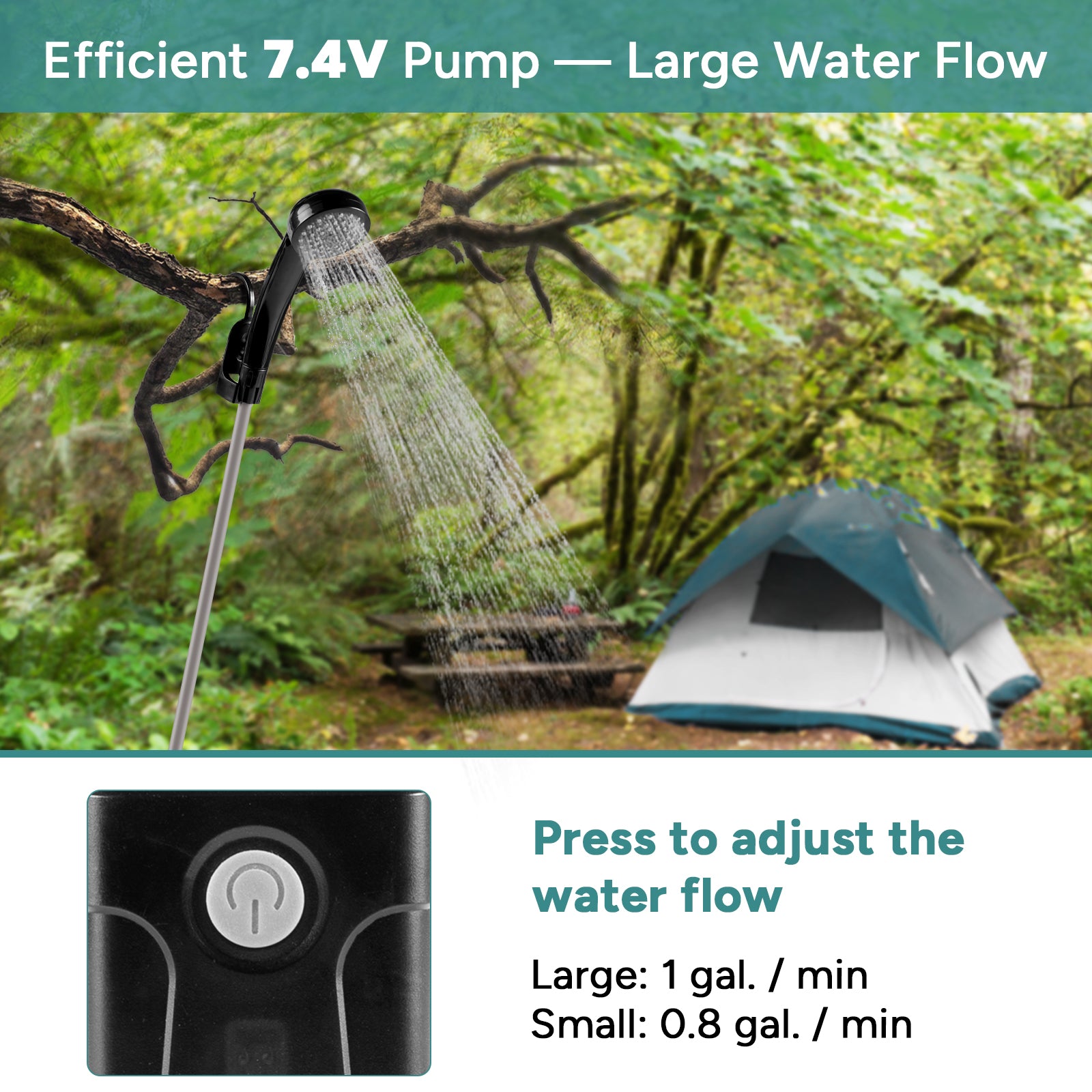 4.5 Gallons (17L) Camping Shower with Water Pump