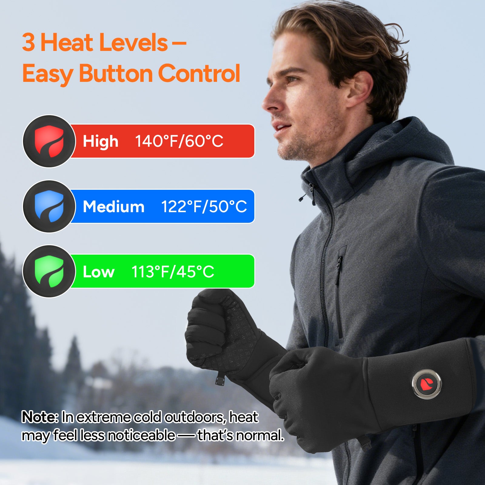 Heated Gloves with 7.4V 3200mAh Battery