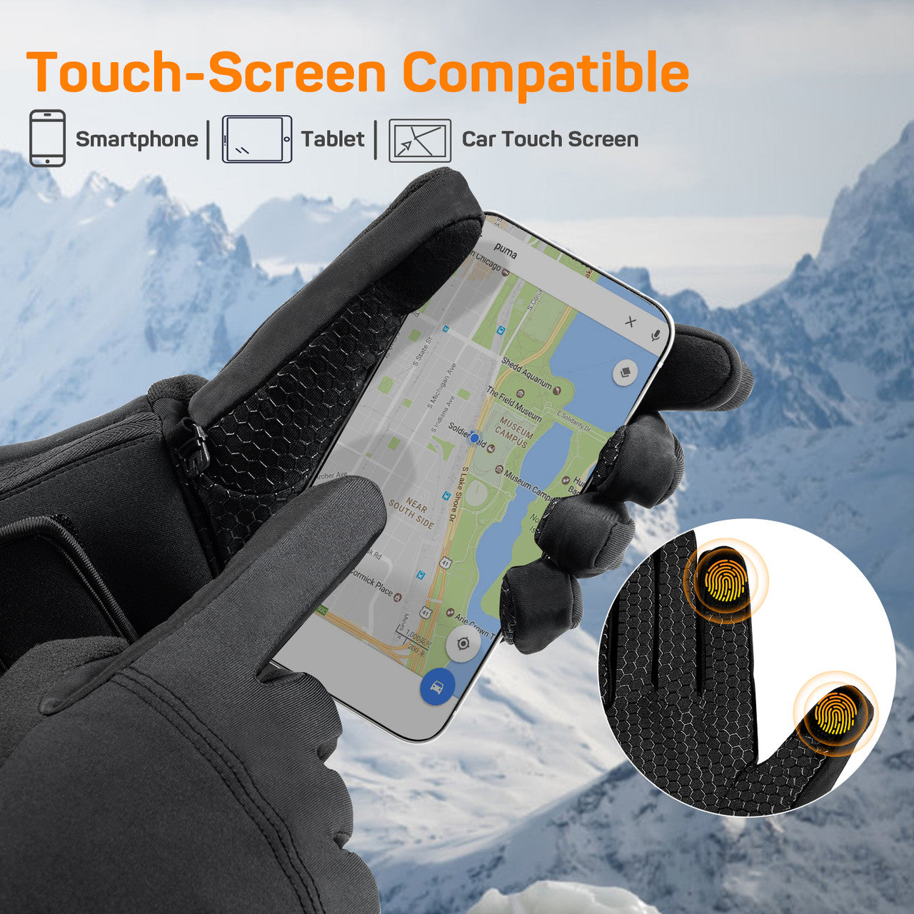 Dr. Prepare Heated Gloves for Men Women, 3200mAh Rechargeable Electric Battery, Thin Heated motorcycle Work Gloves Liners, Touch Screen Gloves Winter Hand Warmer for hunting skiing Snowboarding