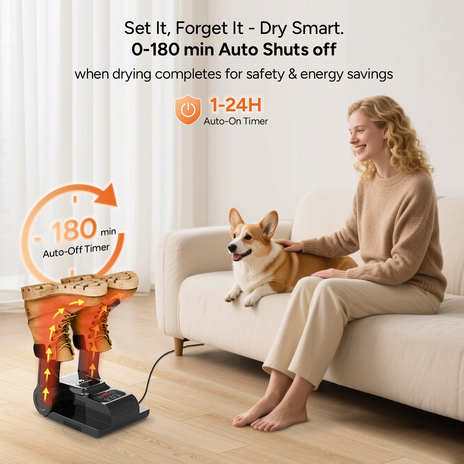 Dr.Prepare Upgraded Shoe Dryer with 180-min Auto-off Timer