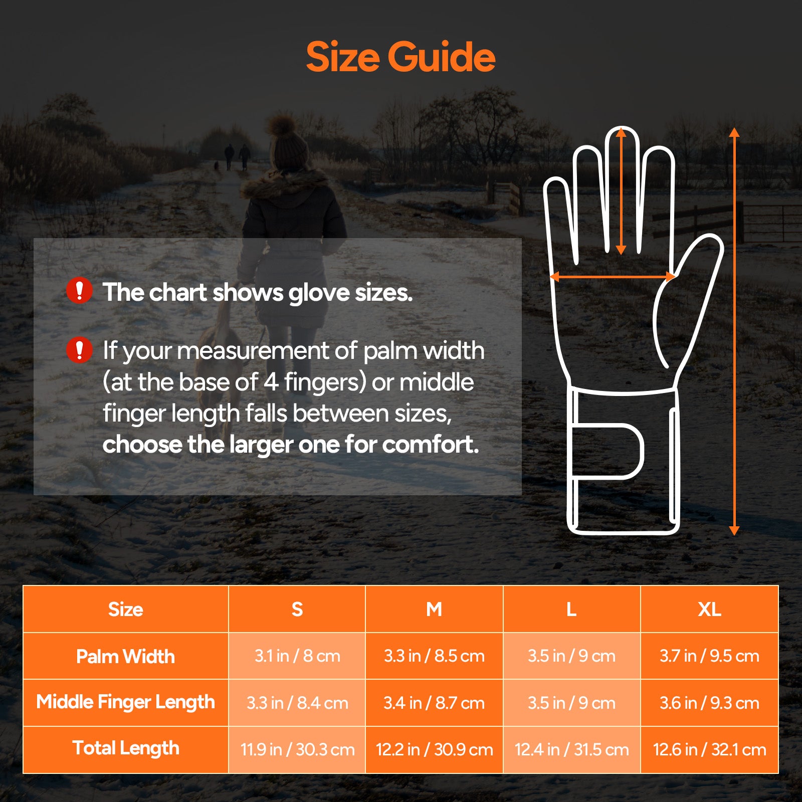 Heated Gloves with 7.4V 3200mAh Battery