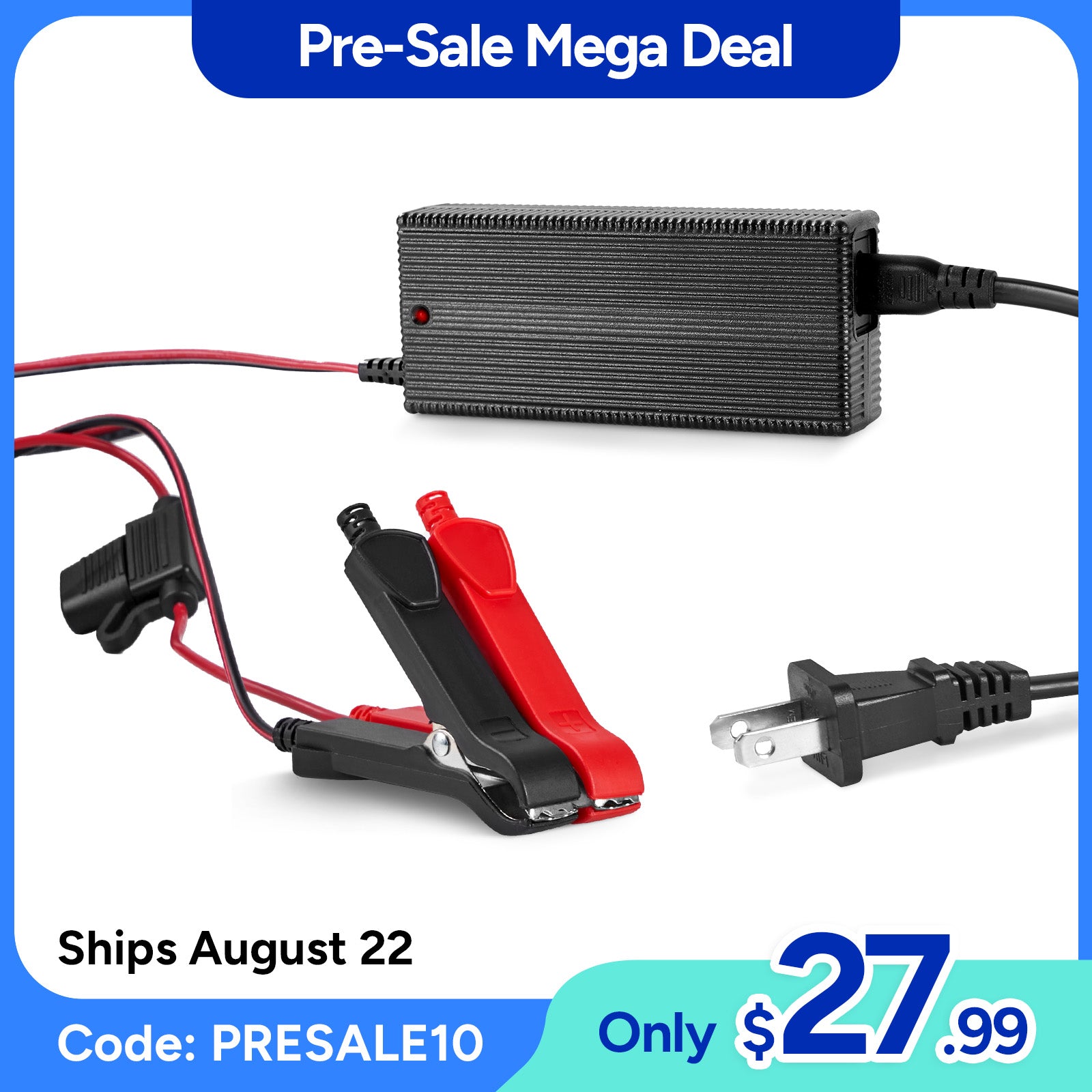 (Back Order August 22) 5A 14.6V AC-to-DC LiFePO4 Battery Charger