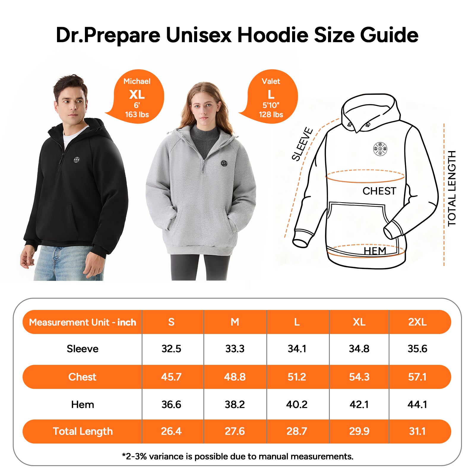 2025 New Unisex Heated Hoodie with 16000mAh Power Bank - Black