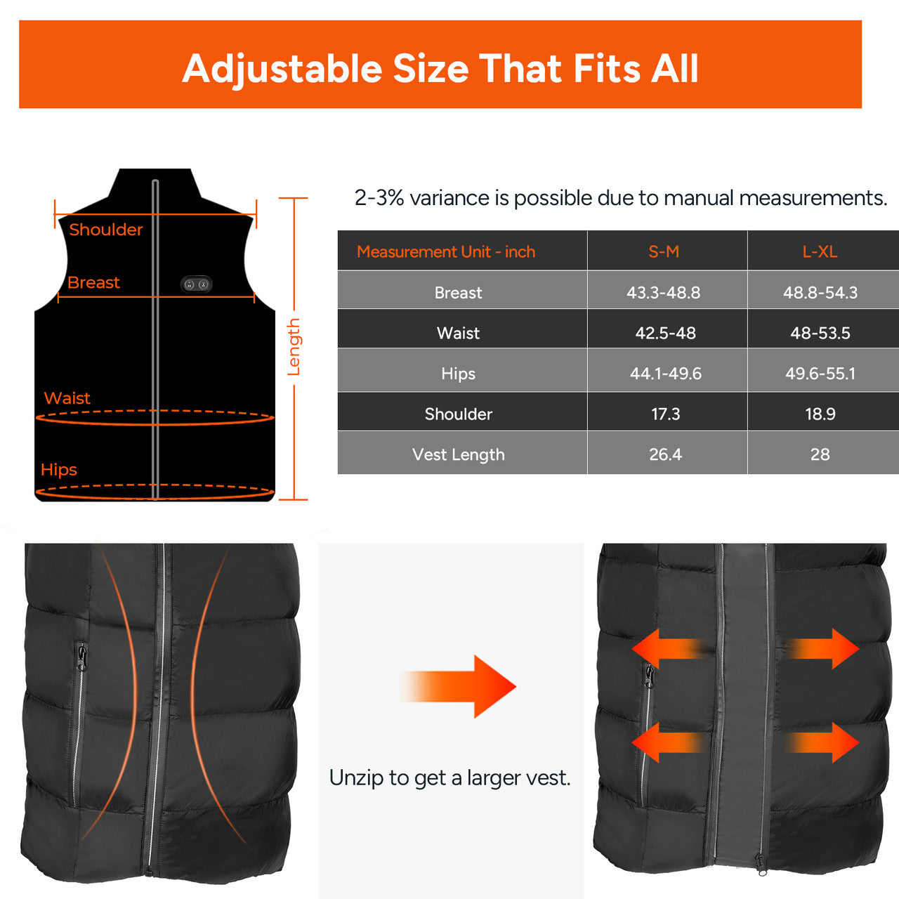 Adjustable size