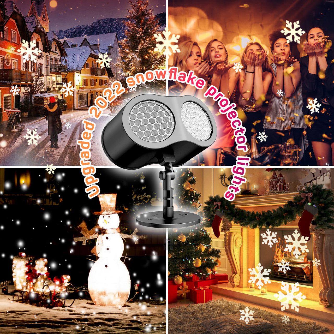 7. Christmas snowflake projector lights outdoor