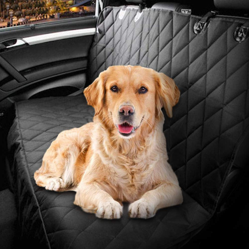 Dr. Prepare Pet Seat Cover, Waterproof, Durable, and Non-Slip Dog Cover with Hammock for Cars, Trucks, and SUVs - Black