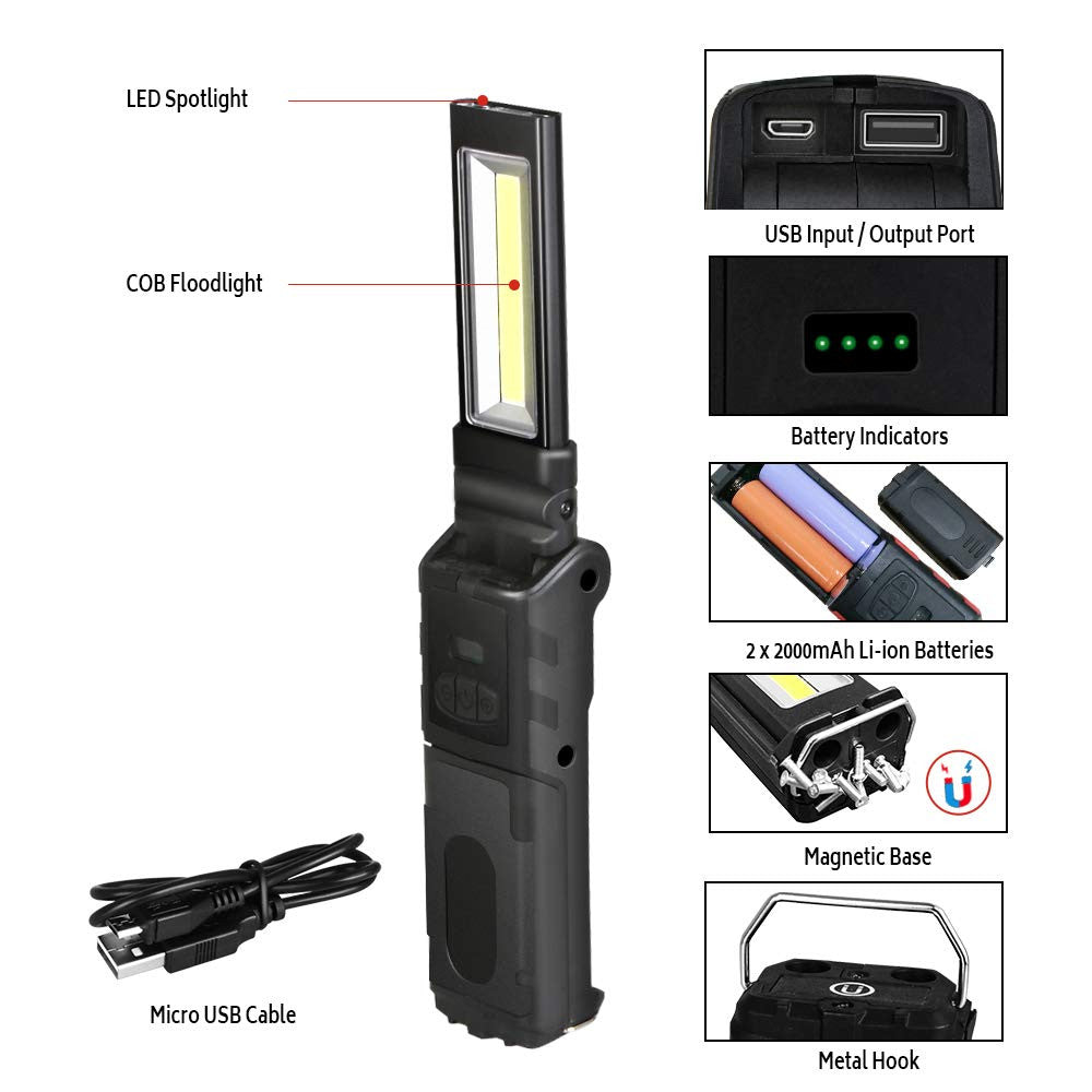 Dr. Prepare 400-Lumen Rechargeable COB LED Work Light