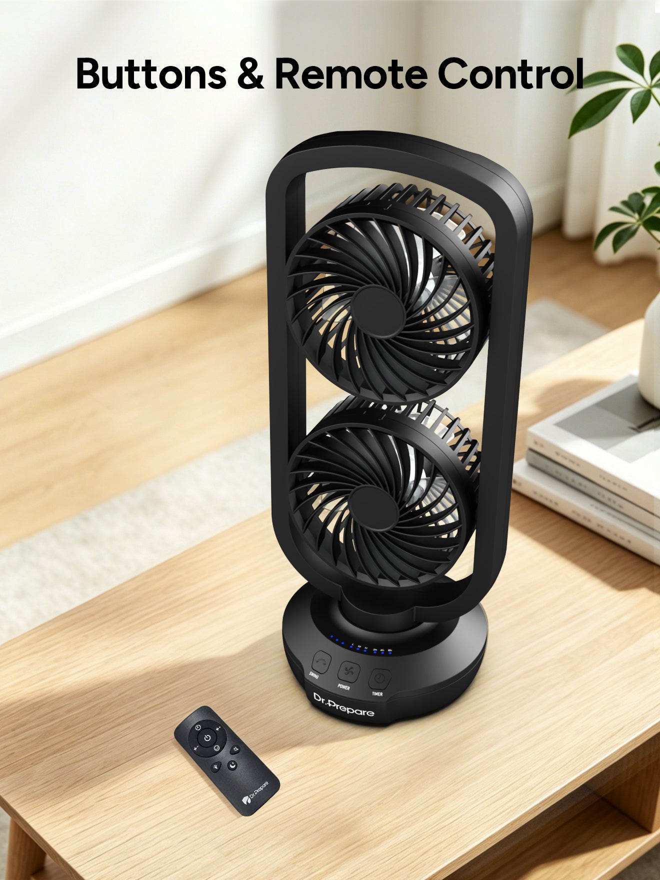 Dr.Prepare 15 inch Portable USB Desk Fan with Remote Control