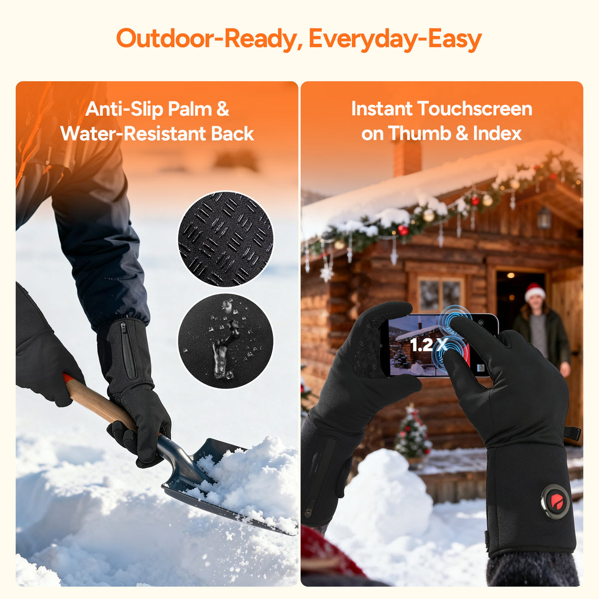 Heated Gloves with 7.4V 3200mAh Battery