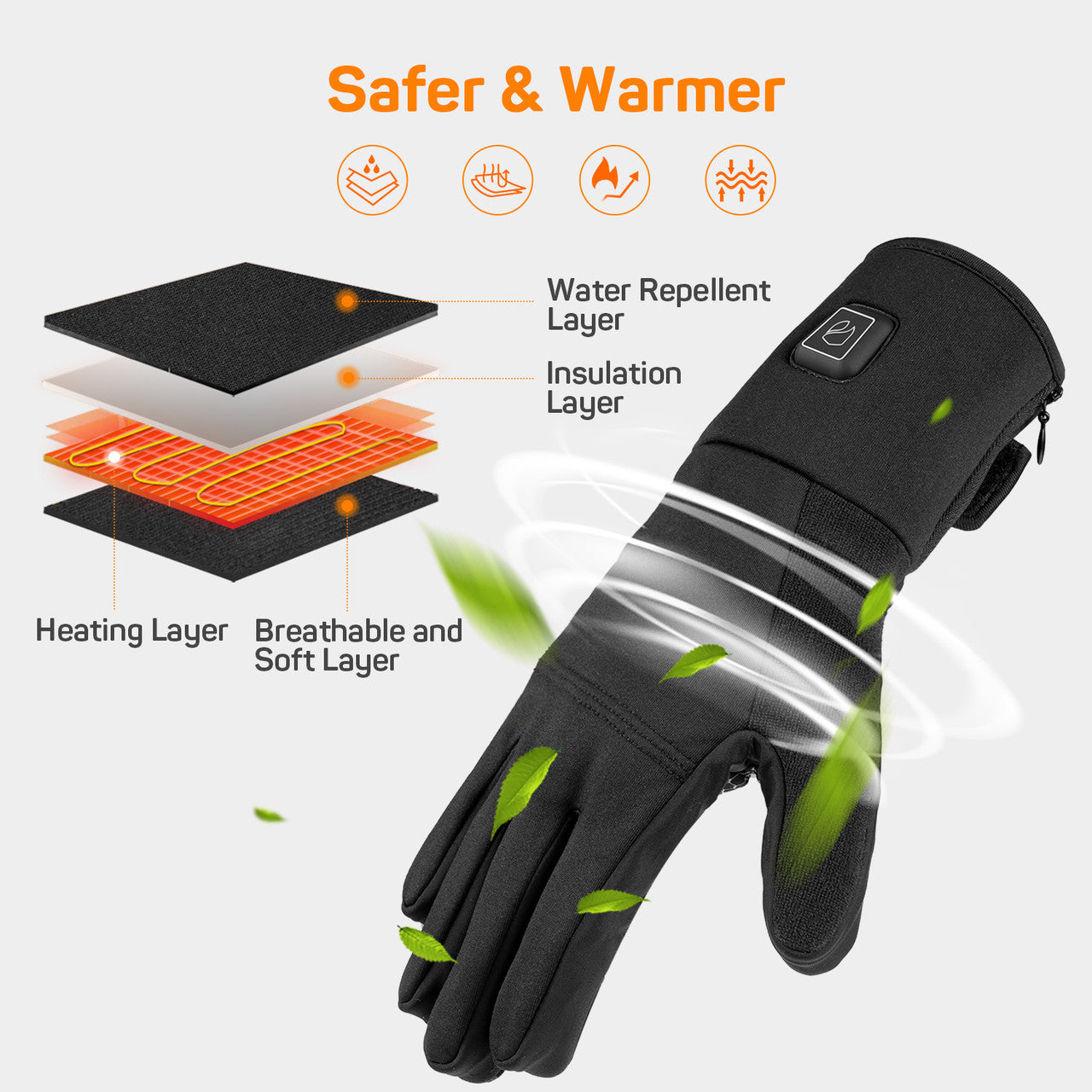 Heated fashion winter work gloves