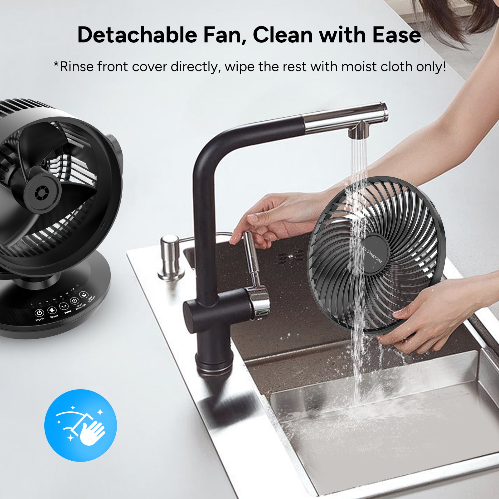 Dr.Prepare 11.8-inch Oscillating Air Circulator Fan with Remote