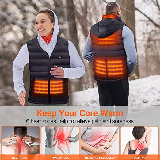 Unisex Heated Vest with Removable Hood