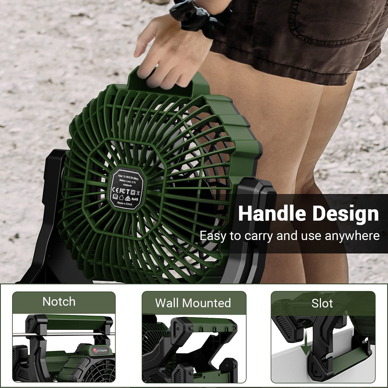 X35 Portable Camping Fan with LED Light