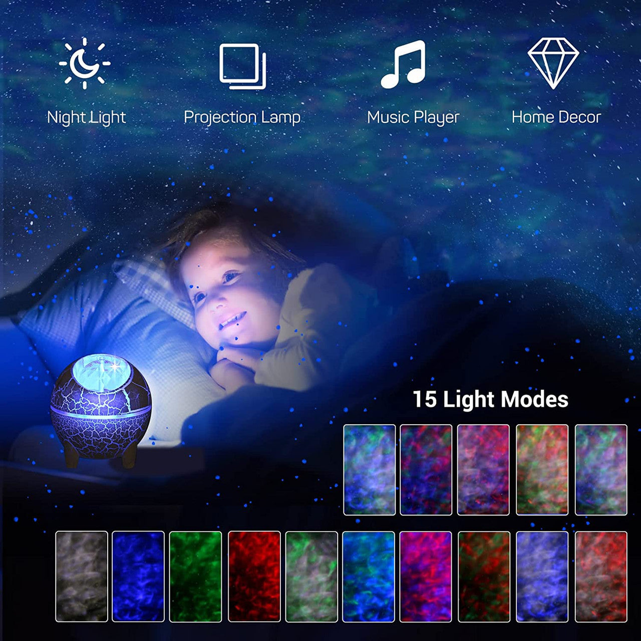 Galaxy Projector for Bedroom, Dr. Prepare Star Projector Galaxy Light with Bluetooth Speaker Timer Voice/Remote Control, Ocean Wave Projector Night Light for Kids Adults Room Decor Aesthetic White