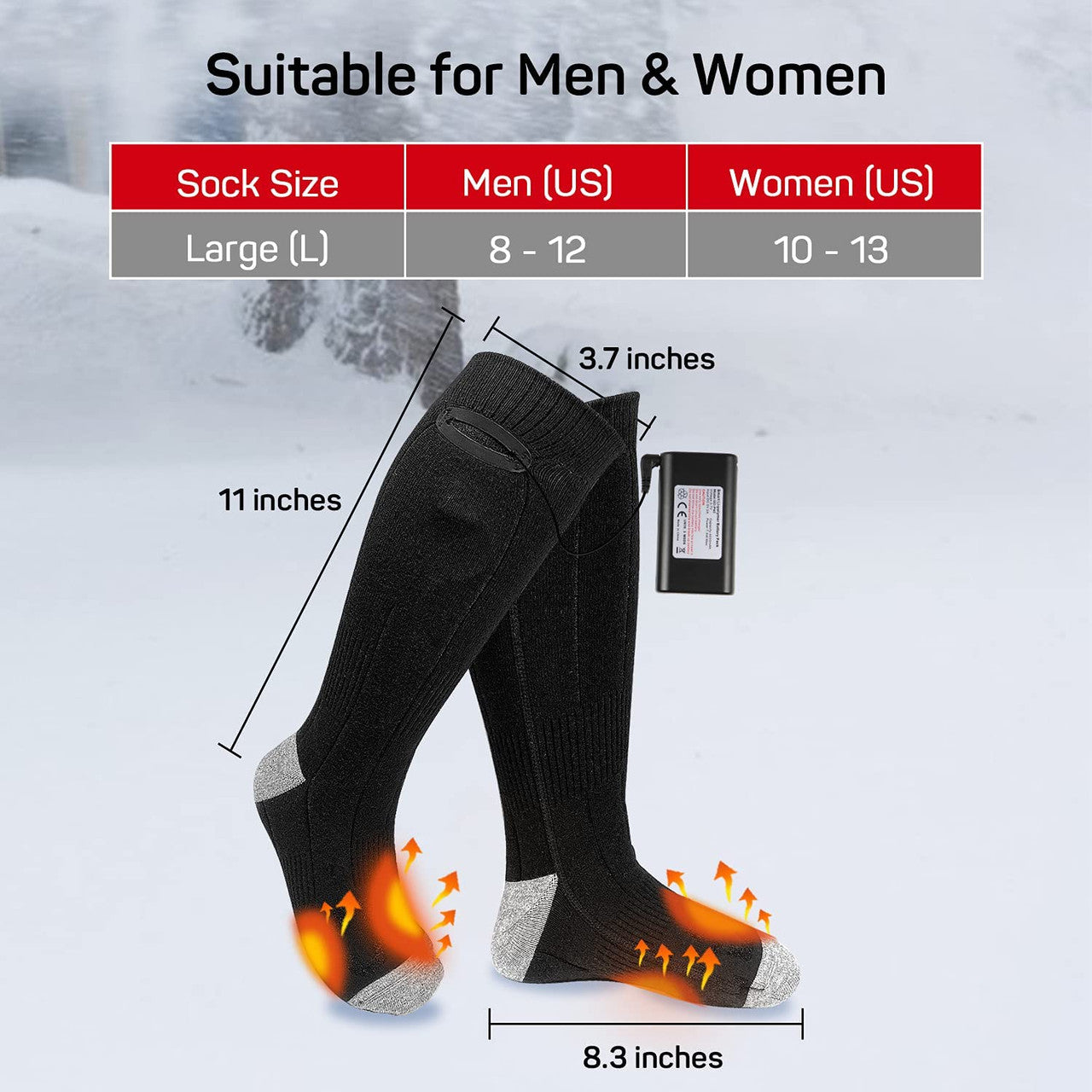 Heated Socks for Men/Women - Upgraded Construction