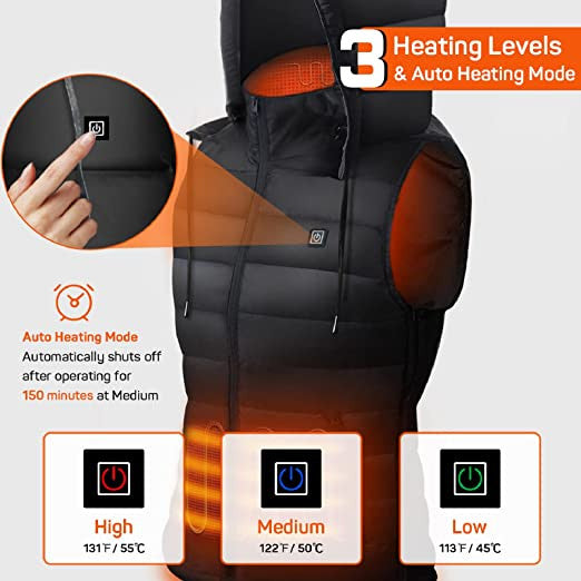 Unisex Heated Vest with Removable Hood