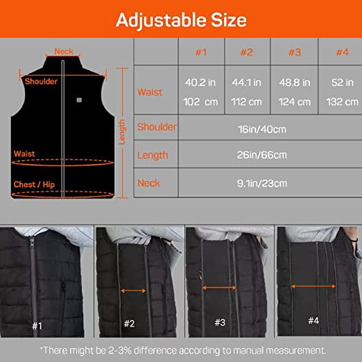 Unisex Heated Vest with Removable Hood