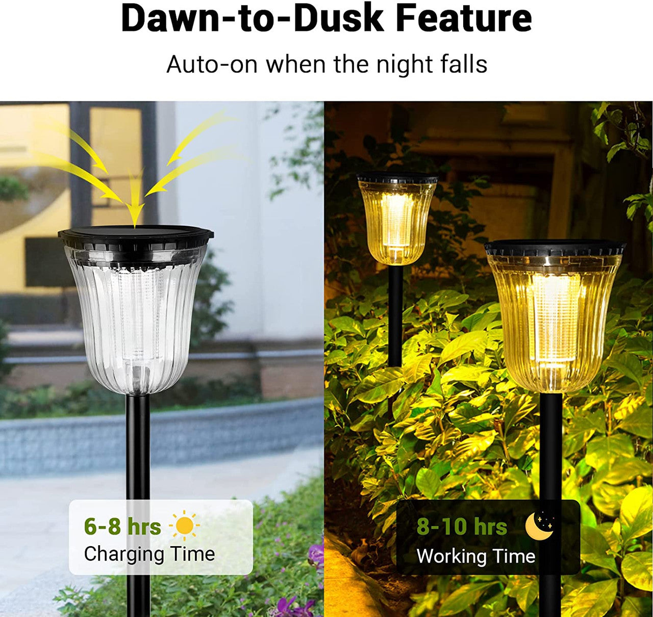 Waterproof Solar Pathway Lights - 2 Pack