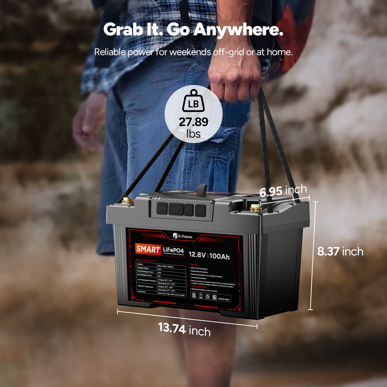 2-in-1 PowerMax 100Ah 12V LiFePO4 Battery & 1280Wh Portable Power Station (2026 Upgraded)