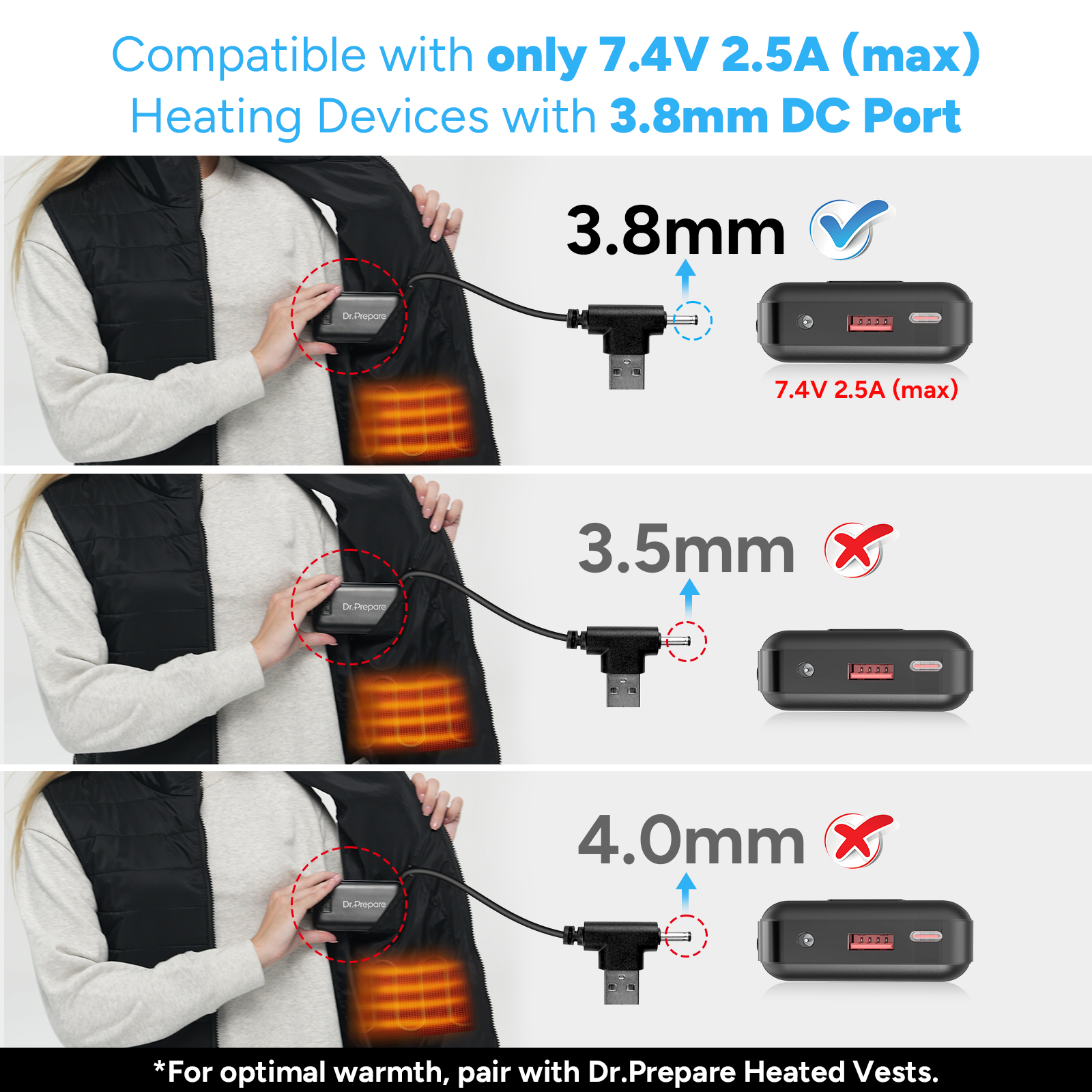 16000mAh Portable Power Bank for Heated Vest