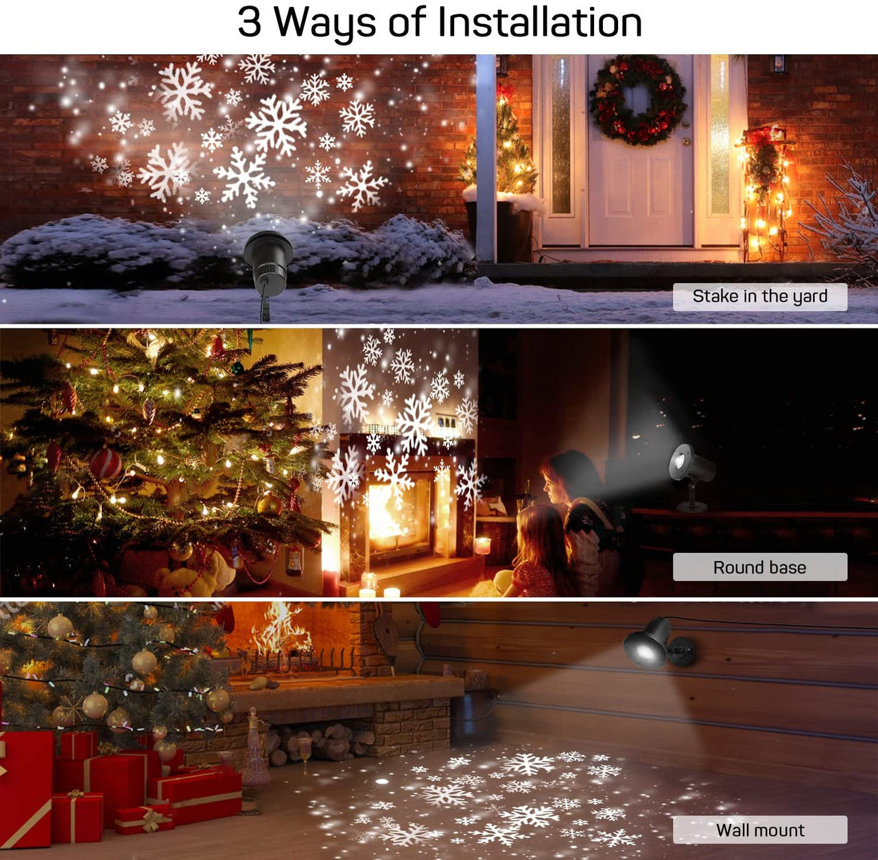 Dr. Prepare Christmas Projector Light with Snow Flakes Patterns