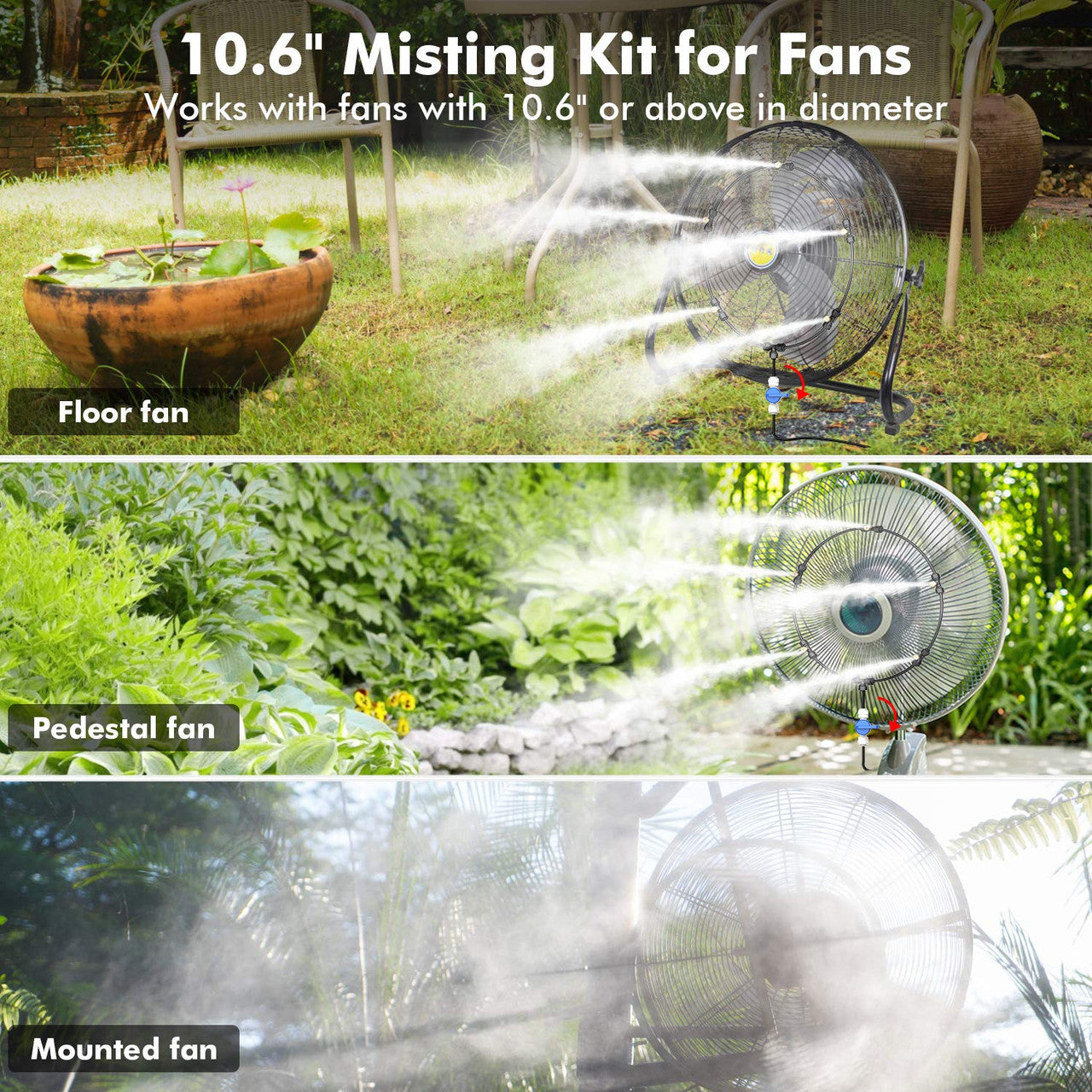 Outdoor Portable Misting Fan Kit