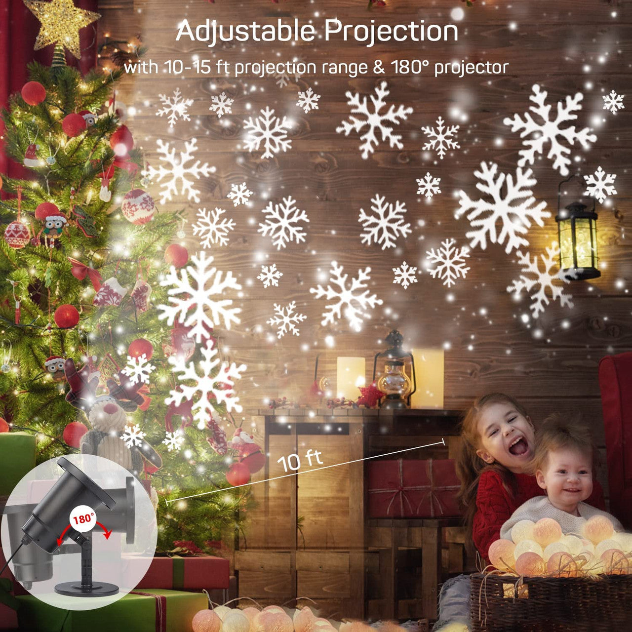 Dr. Prepare Christmas Projector Light with Snow Flakes Patterns