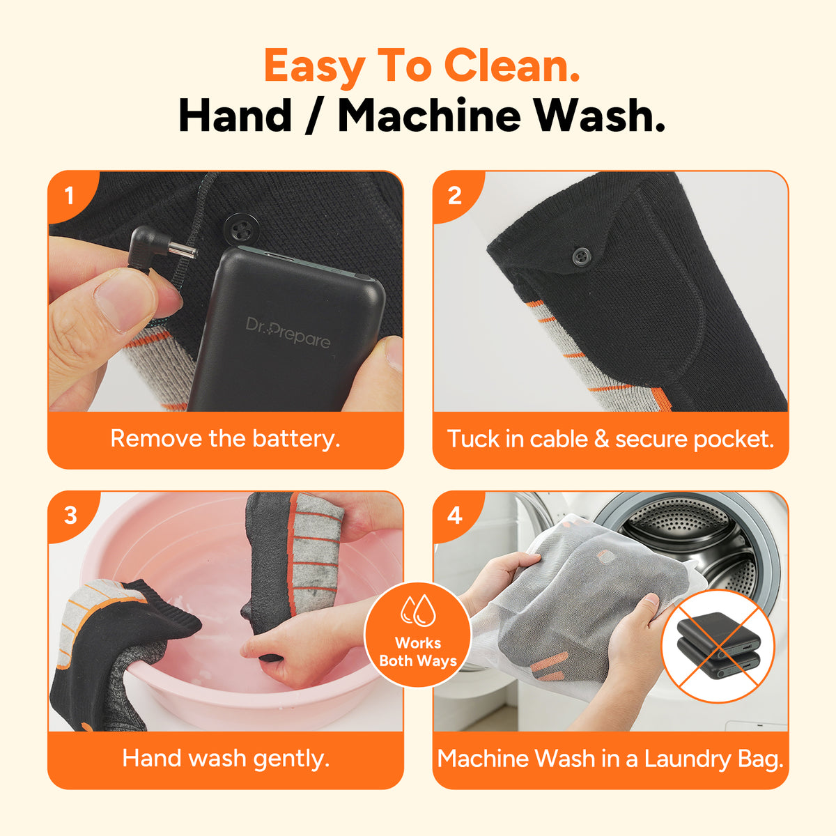 Dr.Prepare Heated Socks for Men Women with Rechargeable 5000mAh Batteries