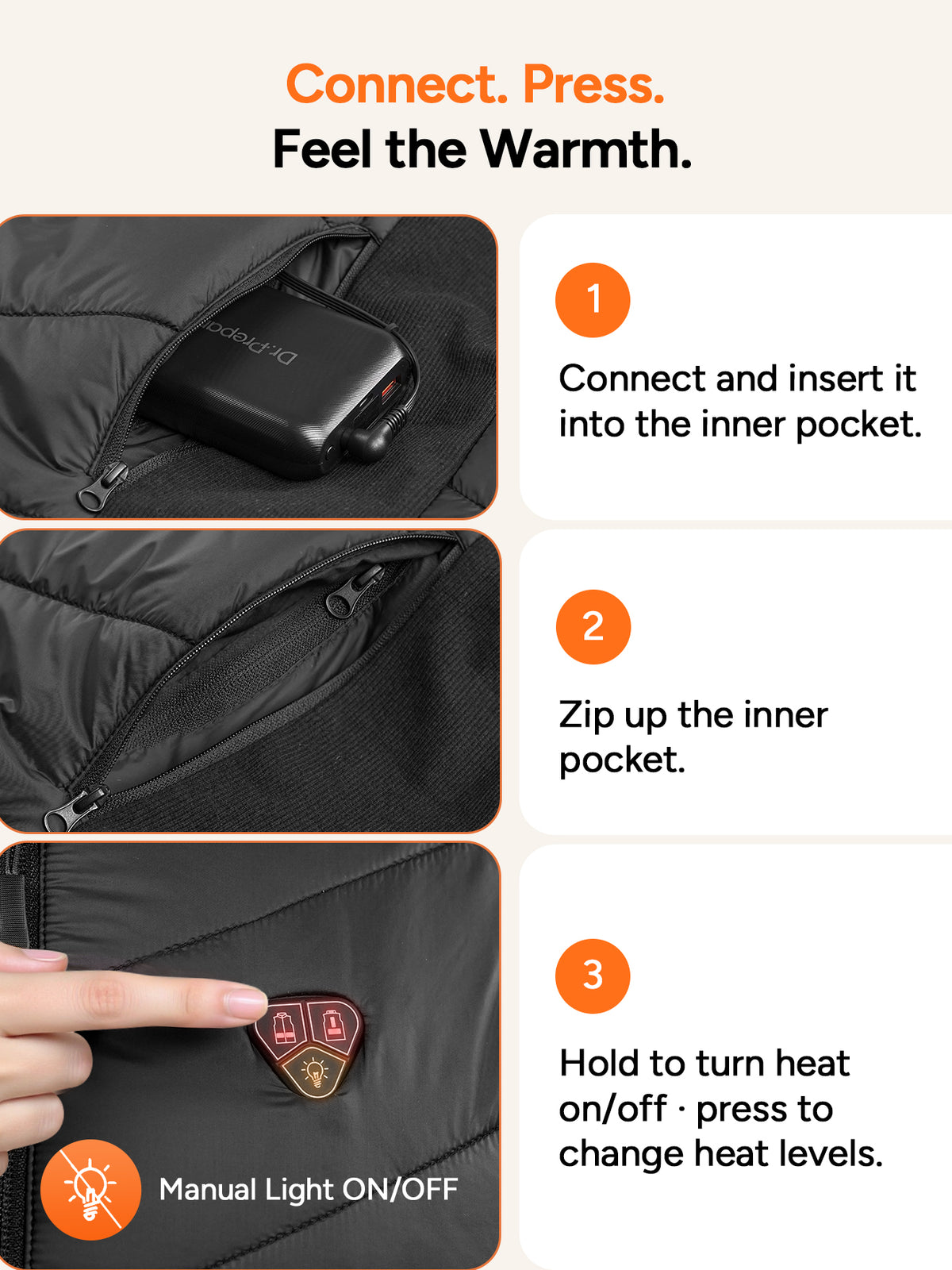 DR.PREPARE Heated Vest for Women, Contoured Fit, 16000mAh, 7.4V, 7H Heat