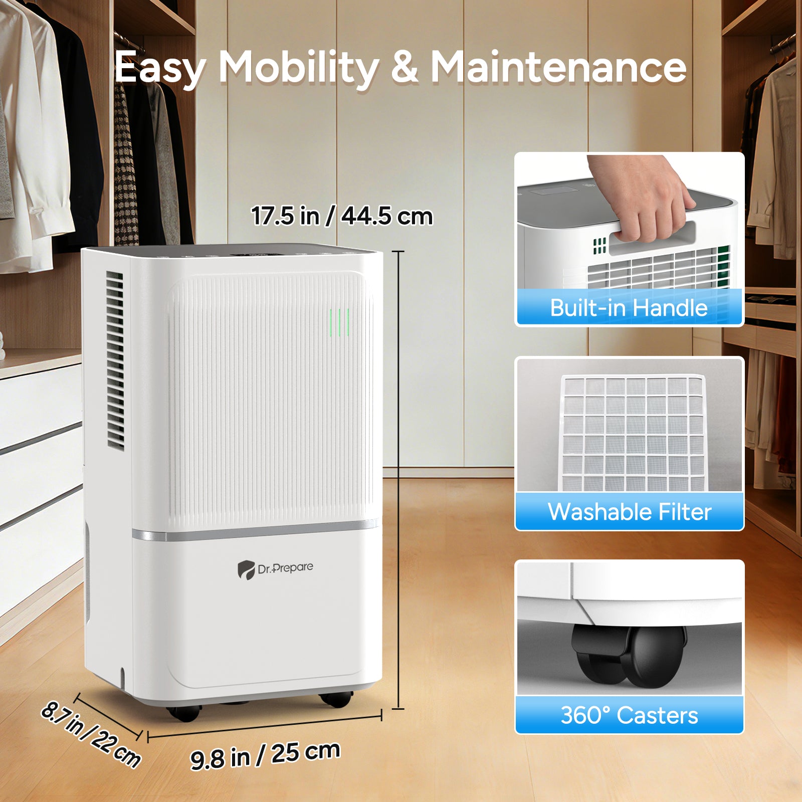 DR.PREPARE 38 Pints Home Dehumidifier