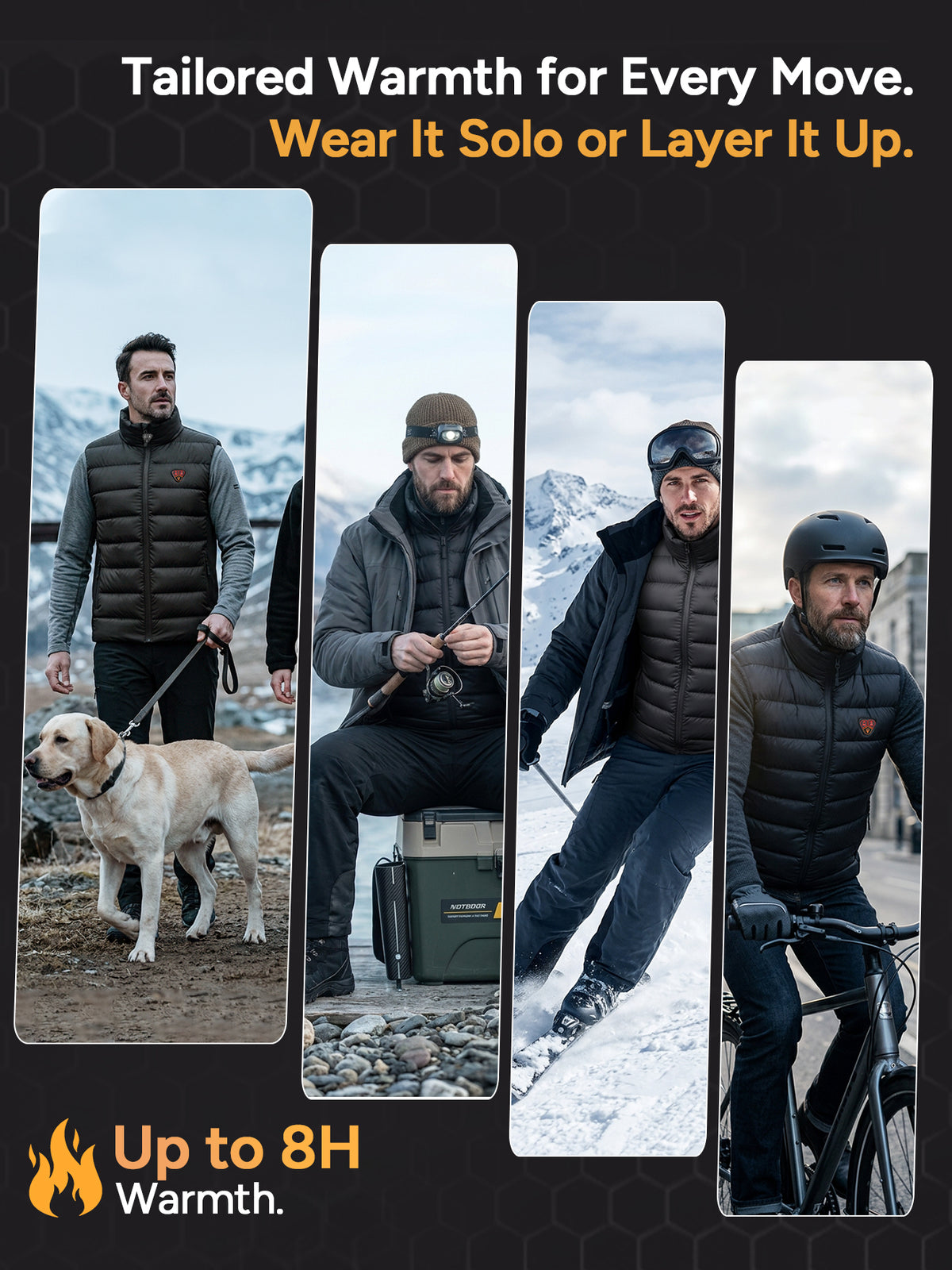 DR.PREPARE Men's Heated Vest with 16000mAh Battery, Lightweight Vest S-2XL