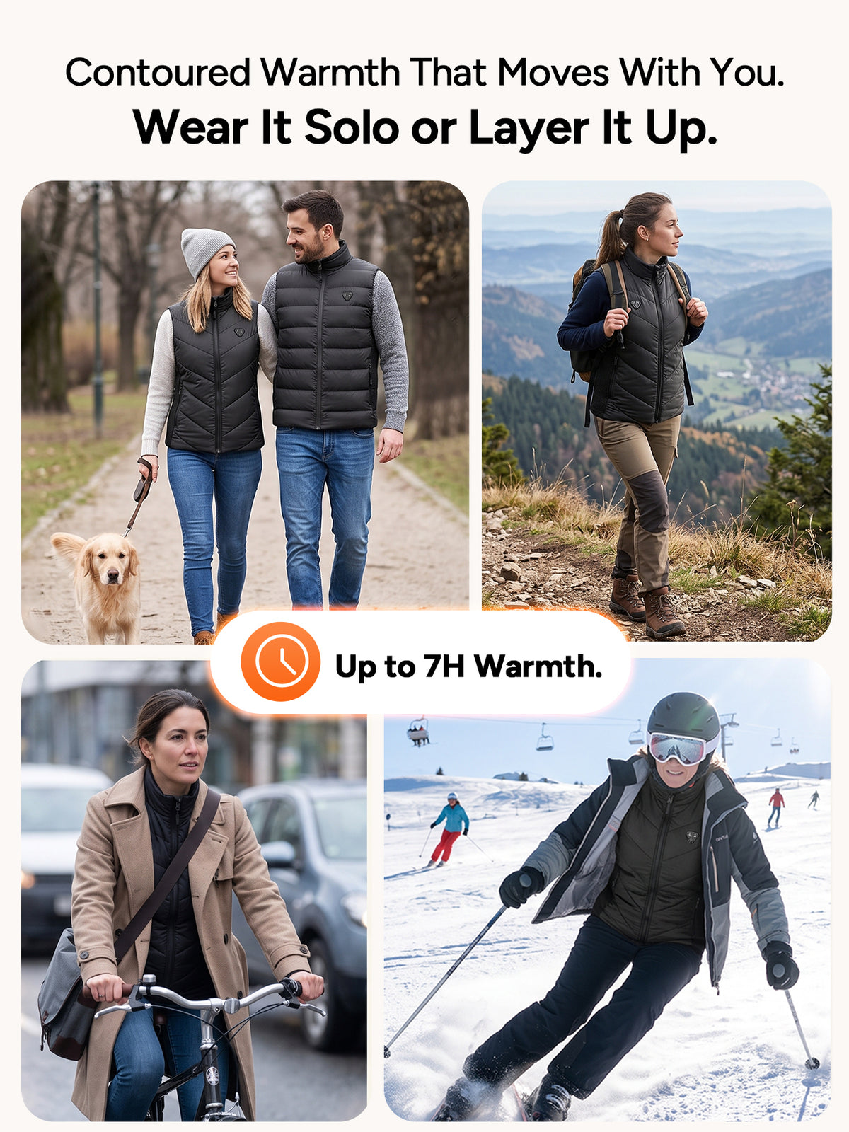 DR.PREPARE Heated Vest for Women, Contoured Fit, 16000mAh, 7.4V, 7H Heat