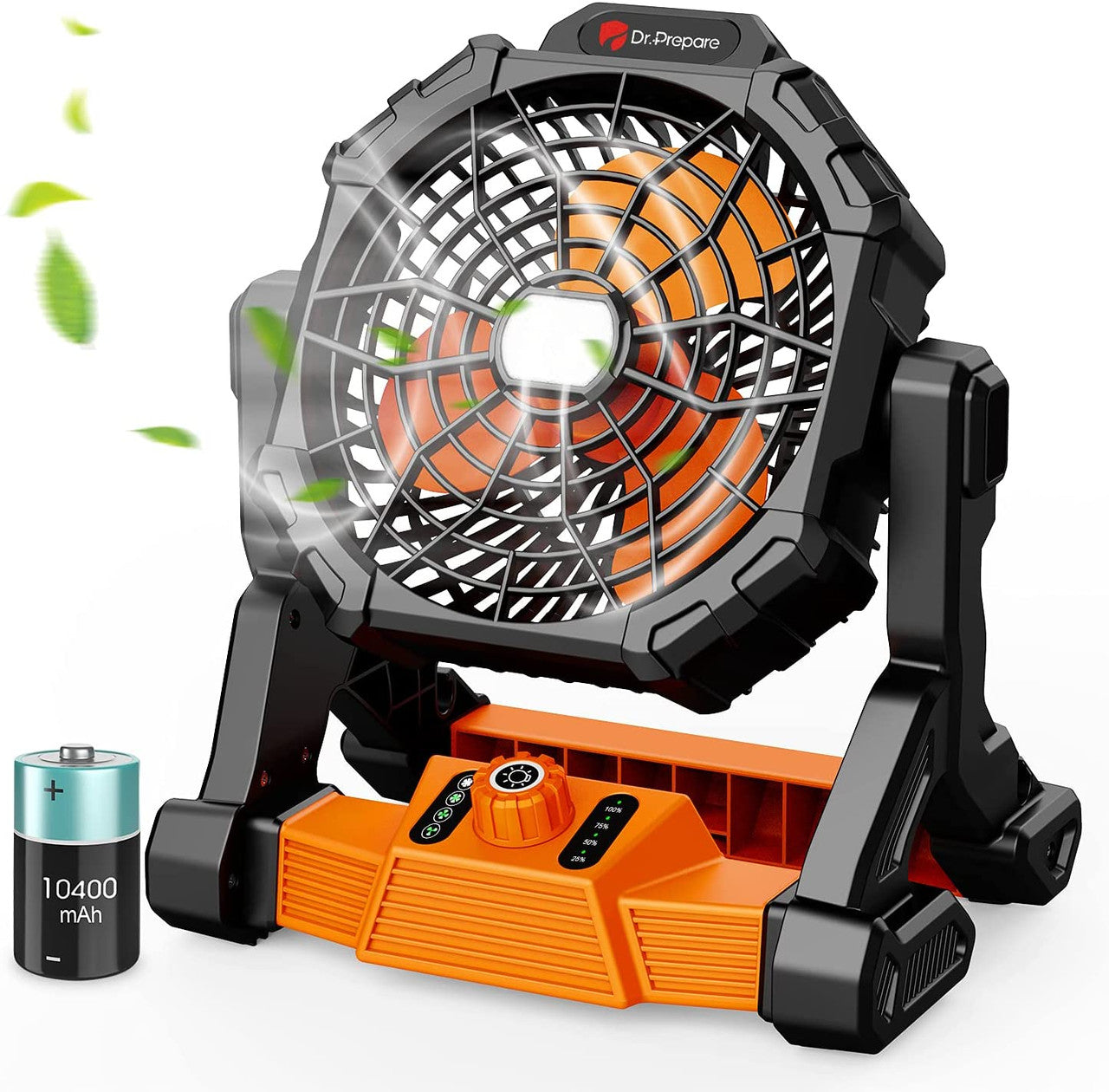 X25 Portable Camping Fan with LED Light