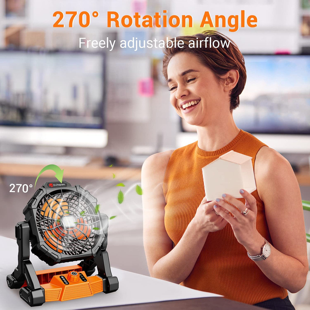 X25 Portable Camping Fan with LED Light