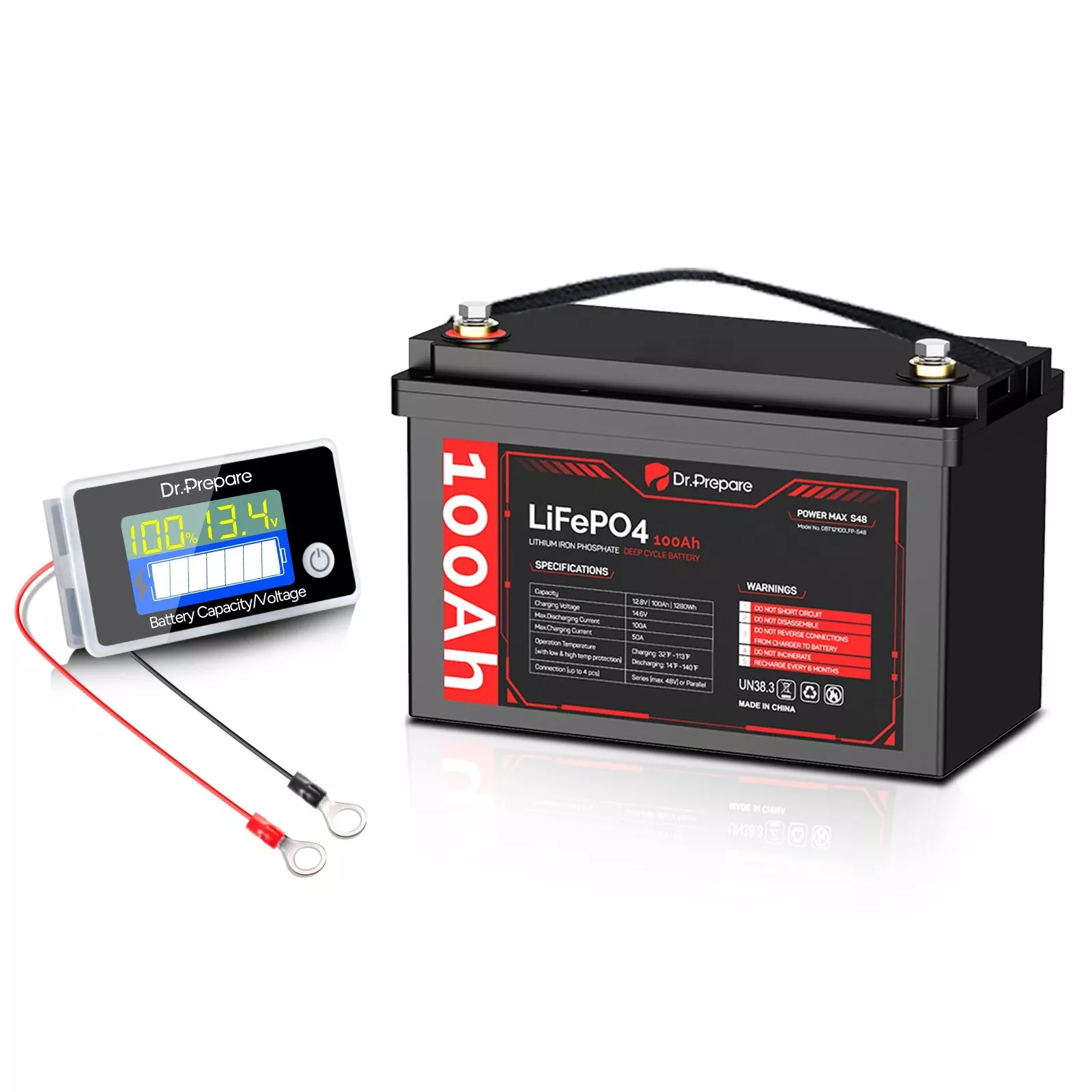 Multiple Packs 12V 100Ah LiFePO4 Lithium Battery - Connect In Series [10-Year Warranty]